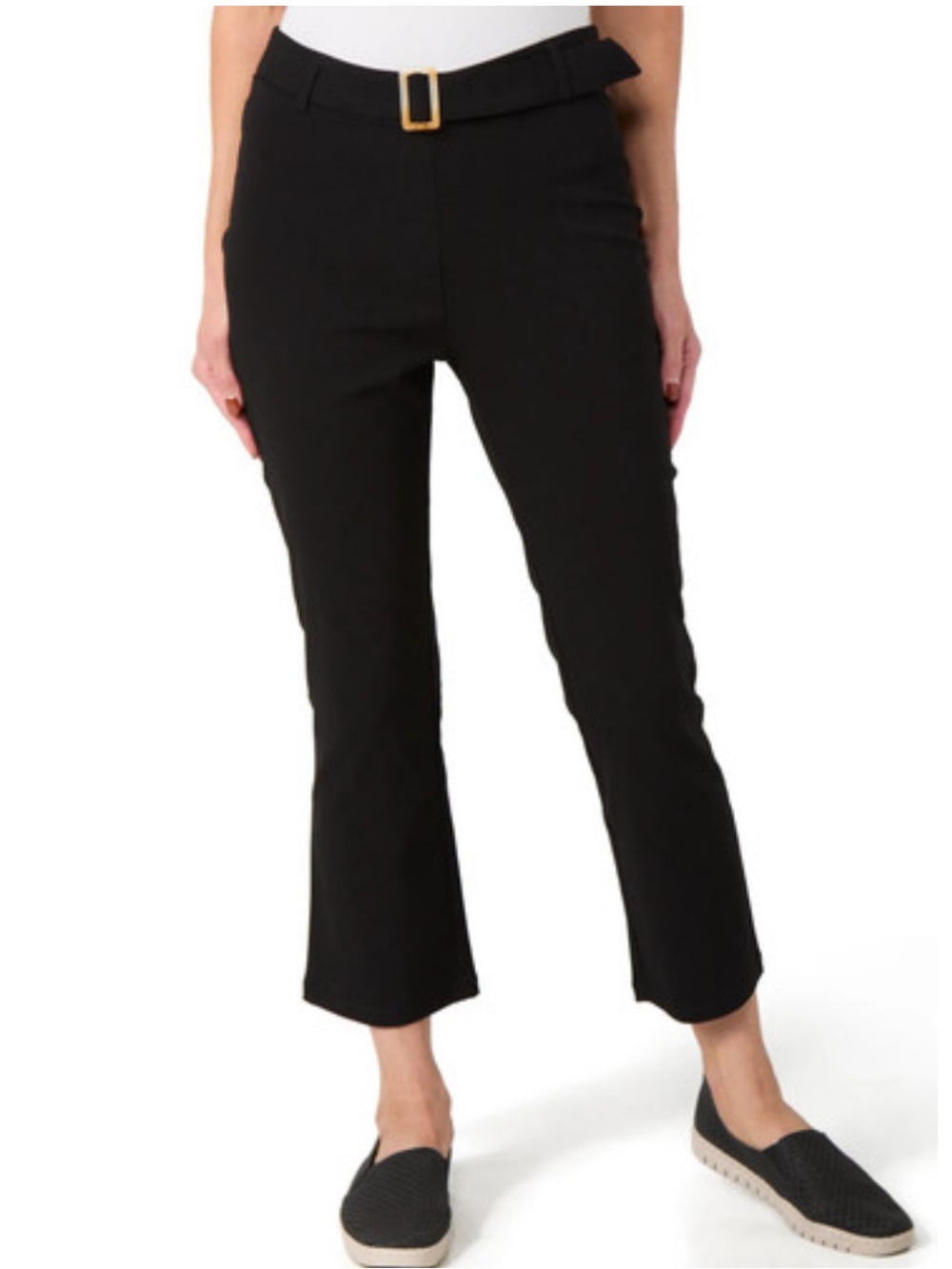 NWT Love Scarlett Petite Tortoise Buckle Ankle Pants - Black PXL